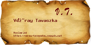 Váray Tavaszka névjegykártya